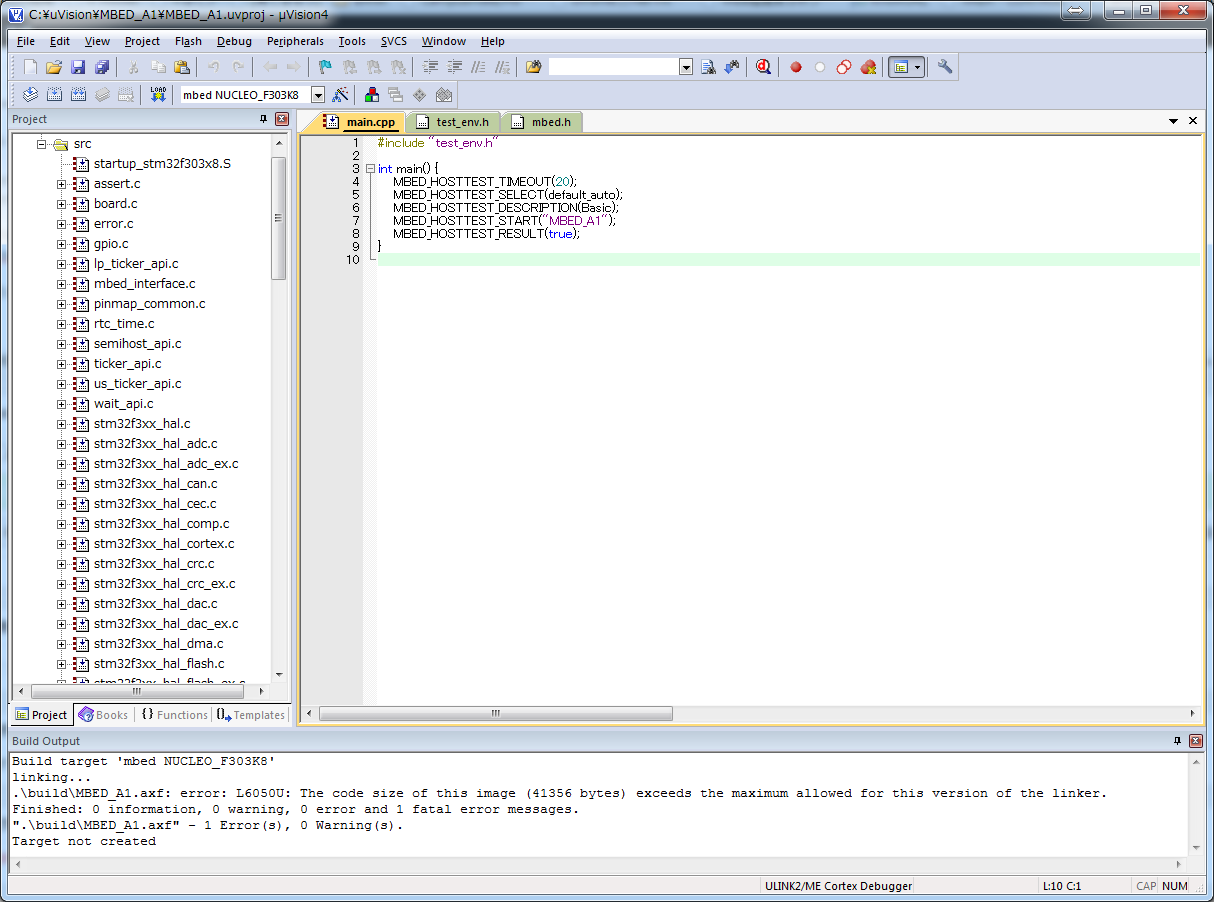 uVision_F303K8_builderror